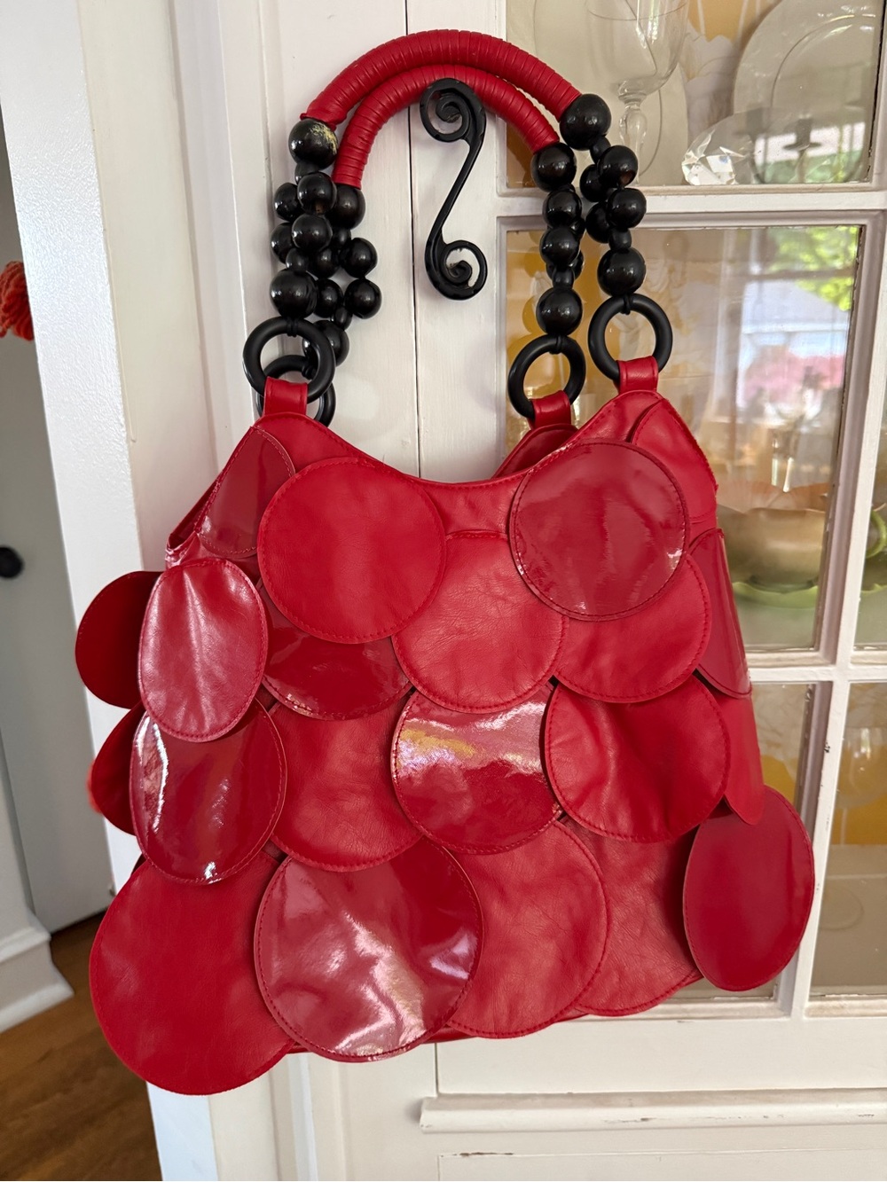 Red Circle Textile Boutique Shoulder Bag - Unbranded